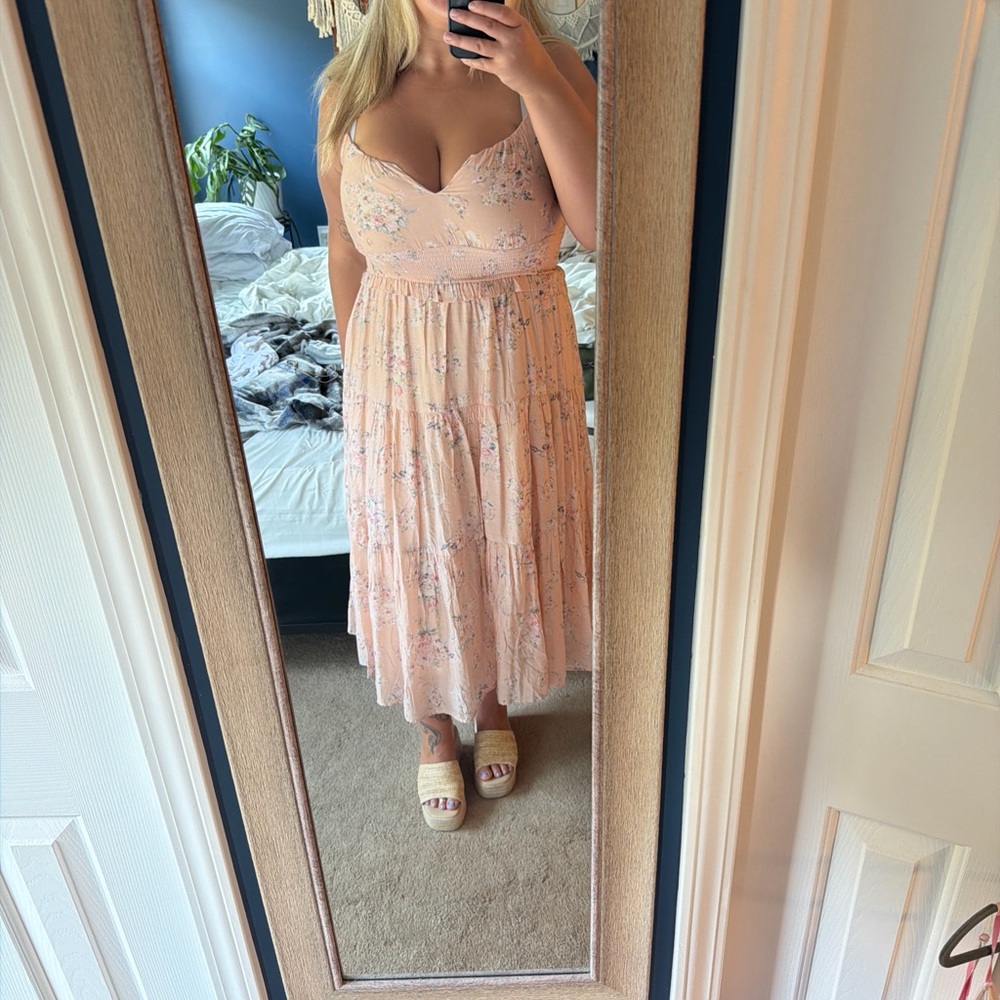 Floral pink Midi Dress
